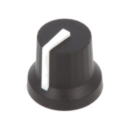 Buton rotativ; cu indicator; gumă,plastic; Øax: 6mm; Ø16,8x14,5mm