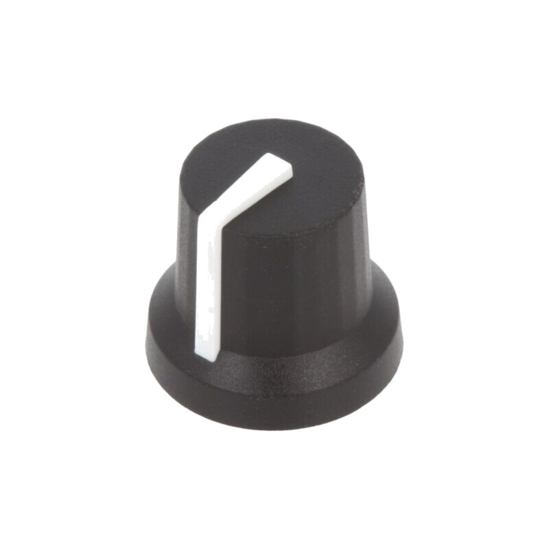 Buton rotativ; cu indicator; gumă,plastic; Øax: 6mm; Ø16,8x14,5mm Buton rotativ; cu indicator; gumă,plastic; Øax: 6mm; Ø16,8x14,5mm