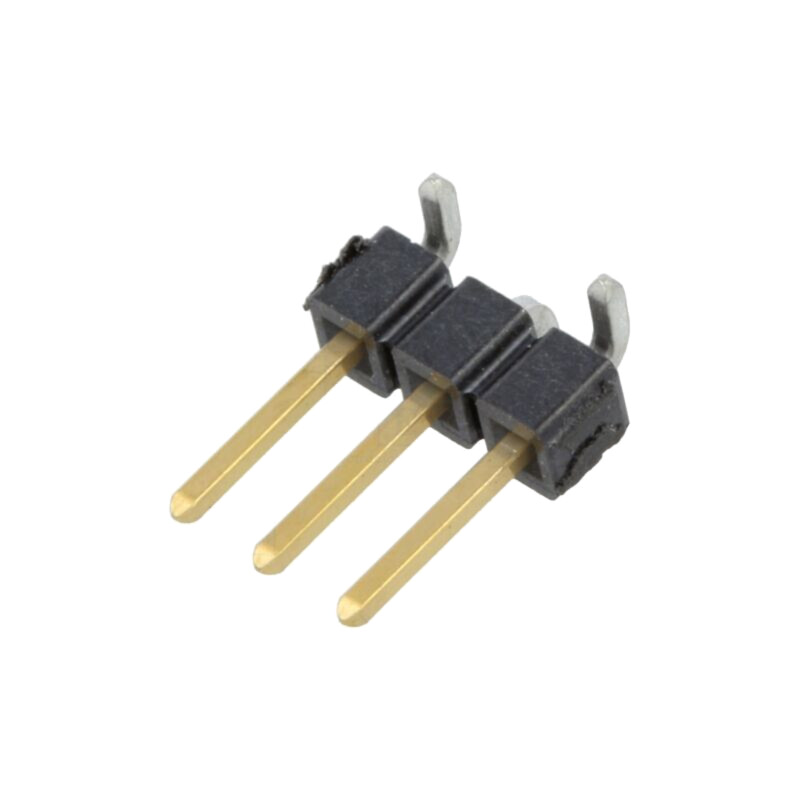 Conector: şiruri pini; tată; PIN: 3; 2,54mm; aurit; SMT; şir pini Conector: şiruri pini; tată; PIN: 3; 2,54mm; aurit; SMT; şir pini