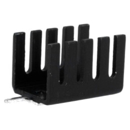 Radiator: presat; U; TO202,TO220; neagră; L: 19,05mm; W: 13,21mm