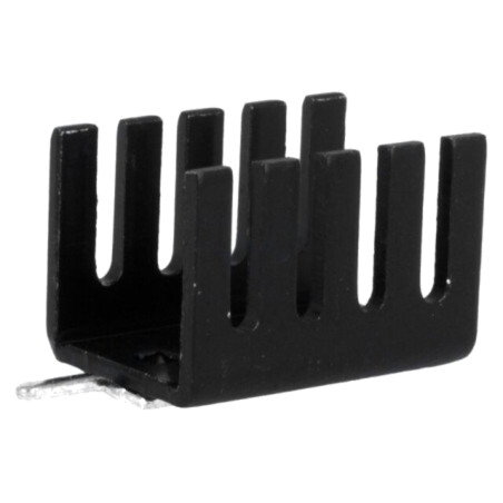 Radiator: presat; U; TO202,TO220; neagră; L: 19,05mm; W: 13,21mm