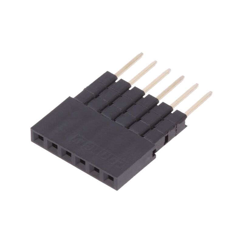 Conector: şiruri pini; soclu; mamă; PIN: 6; drept; 2,54mm; THT; 1x6