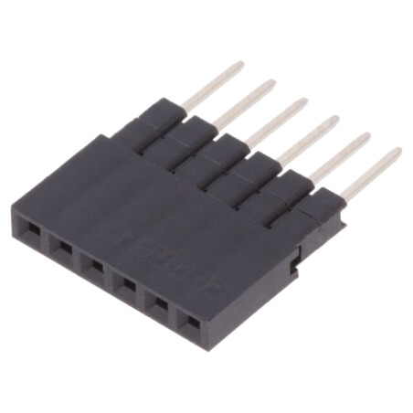 Conector: şiruri pini; soclu; mamă; PIN: 6; drept; 2,54mm; THT; 1x6