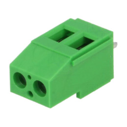 Regletă de conexiuni pt.PCB; în unghi 90°; 5mm; piste: 2; 24A