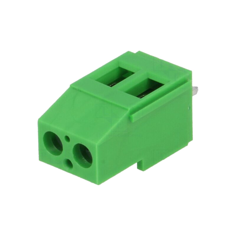 Regletă de conexiuni pt.PCB; în unghi 90°; 5mm; piste: 2; 24A Regletă de conexiuni pt.PCB; în unghi 90°; 5mm; piste: 2; 24A