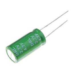 Supercondensator; THT; 4,7F; 2,7VDC; ±20%; Dim.carcasă: Ø10x20mm