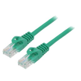 Patch cord; U/UTP; 5e; litat; CCA; PVC; verde; 0,5m; 26AWG; Fire: 8