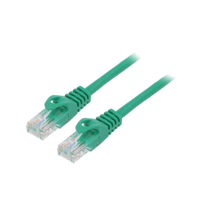 Patch cord; U/UTP; 5e; litat; CCA; PVC; verde; 0,5m; 26AWG; Fire: 8 Patch cord; U/UTP; 5e; litat; CCA; PVC; verde; 0,5m; 26AWG; Fire: 8