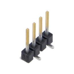 Conector: şiruri pini; tată; PIN: 4; 2,54mm; aurit; SMT; şir pini