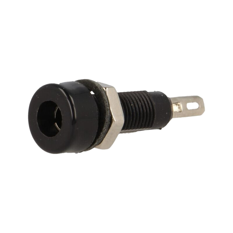 Conector: banană 4mm; soclu; 10A; 60VDC; neagră; nichelat; -10÷80°C Conector: banană 4mm; soclu; 10A; 60VDC; neagră; nichelat; -10÷80°C