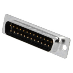 D-Sub; PIN: 25; mufă; tată; pe cablu; lipire; Placare: aurit