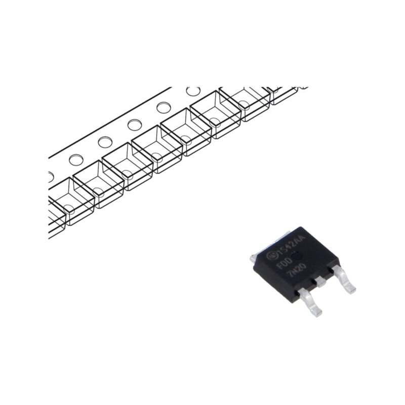 Tranzistor: N-MOSFET; unipolar; 200V; 3A; 43W; DPAK