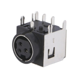 Conector: alimentare DC; soclu; mamă; PIN: 3; ecranat; THT; 30VDC