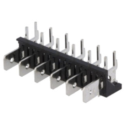 Terminal: conector spadă; 6,3mm; THT; 250V; în unghi 90°; piste: 6
