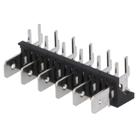 Terminal: conector spadă; 6,3mm; THT; 250V; în unghi 90°; piste: 6