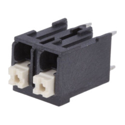 Regletă de conexiuni pt.PCB; drept; 5mm; piste: 2; pentru PCB