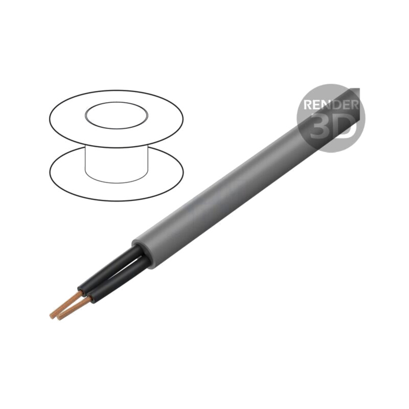 Cablu; ÖLFLEX® SMART 108; 2x0,5mm2; neecranat; 300V,500V; Cu; gri