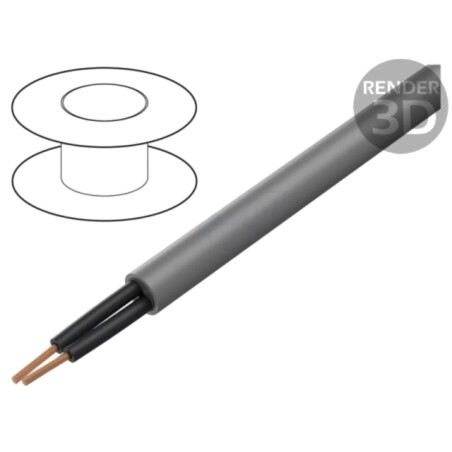 Cablu; ÖLFLEX® SMART 108; 2x0,5mm2; neecranat; 300V,500V; Cu; gri