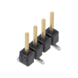 Conector: şiruri pini; tată; PIN: 4; 2,54mm; aurit; SMT; şir pini
