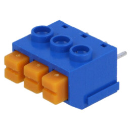 Regletă de conexiuni pt.PCB; în unghi 90°; 5mm; piste: 3; 1mm2