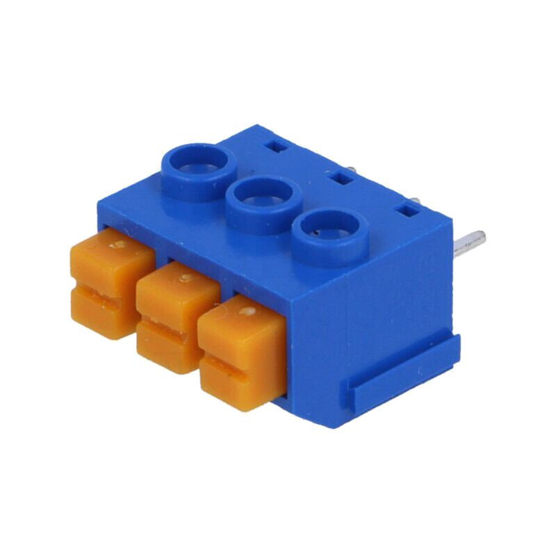 Regletă de conexiuni pt.PCB; în unghi 90°; 5mm; piste: 3; 1mm2