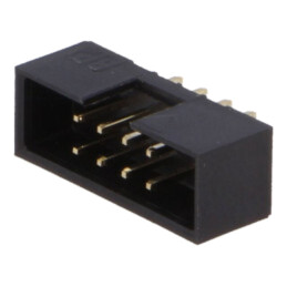 Conector: IDC; soclu; tată; PIN: 8; drept; THT; aurit; 2mm; neagră