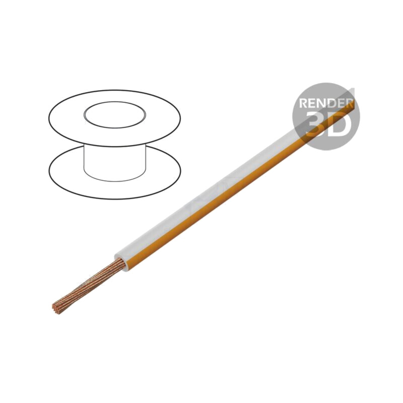 Cablu; H05V-K,LgY; litat; Cu; 0,5mm2; PVC; alb-portocaliu; 100m Cablu; H05V-K,LgY; litat; Cu; 0,5mm2; PVC; alb-portocaliu; 100m