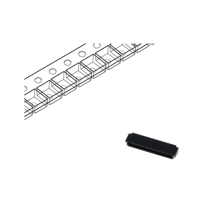 Conector: cablu-placă; DF52; SMT; PIN: 12; soclu; pentru PCB; tată