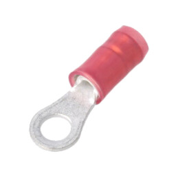 Vârf: inelar; M3,5; Ø: 3,68mm; 0,3÷1,42mm2; crimpat; pe cablu; roşie