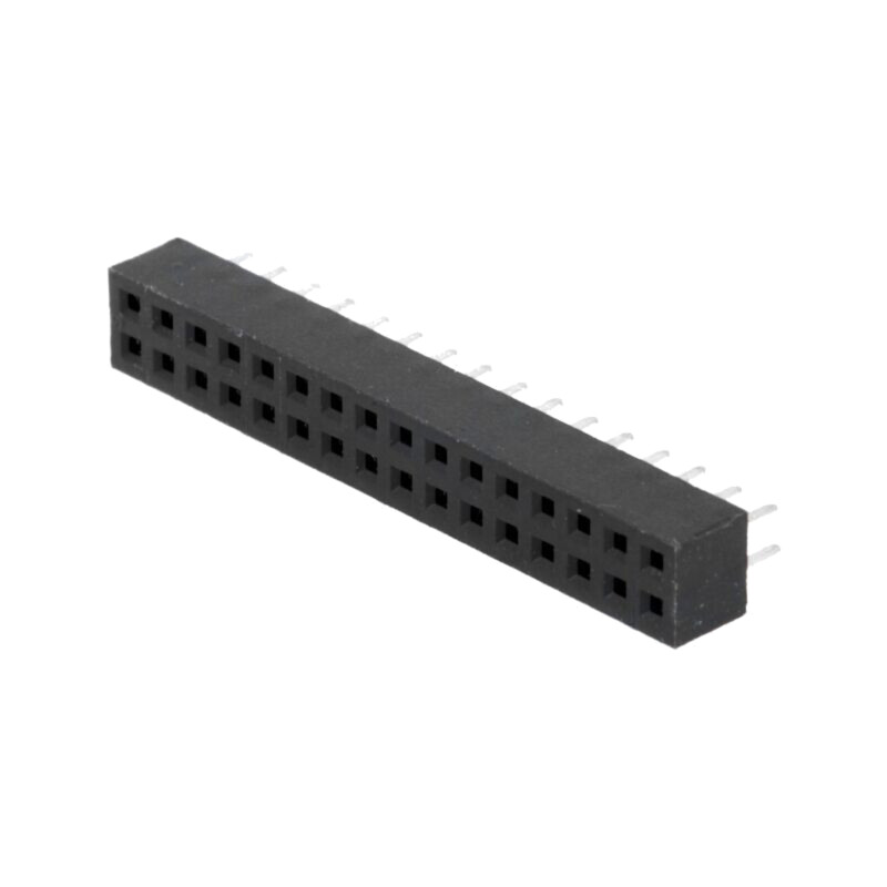 Conector: şiruri pini; soclu; mamă; PIN: 32; drept; 2mm; THT; 2x16 Conector: şiruri pini; soclu; mamă; PIN: 32; drept; 2mm; THT; 2x16