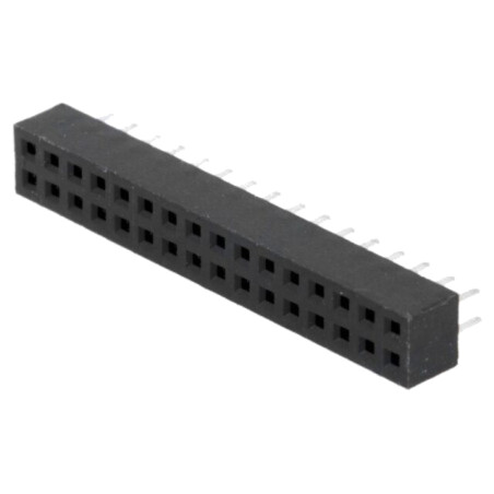 Conector: şiruri pini; soclu; mamă; PIN: 32; drept; 2mm; THT; 2x16