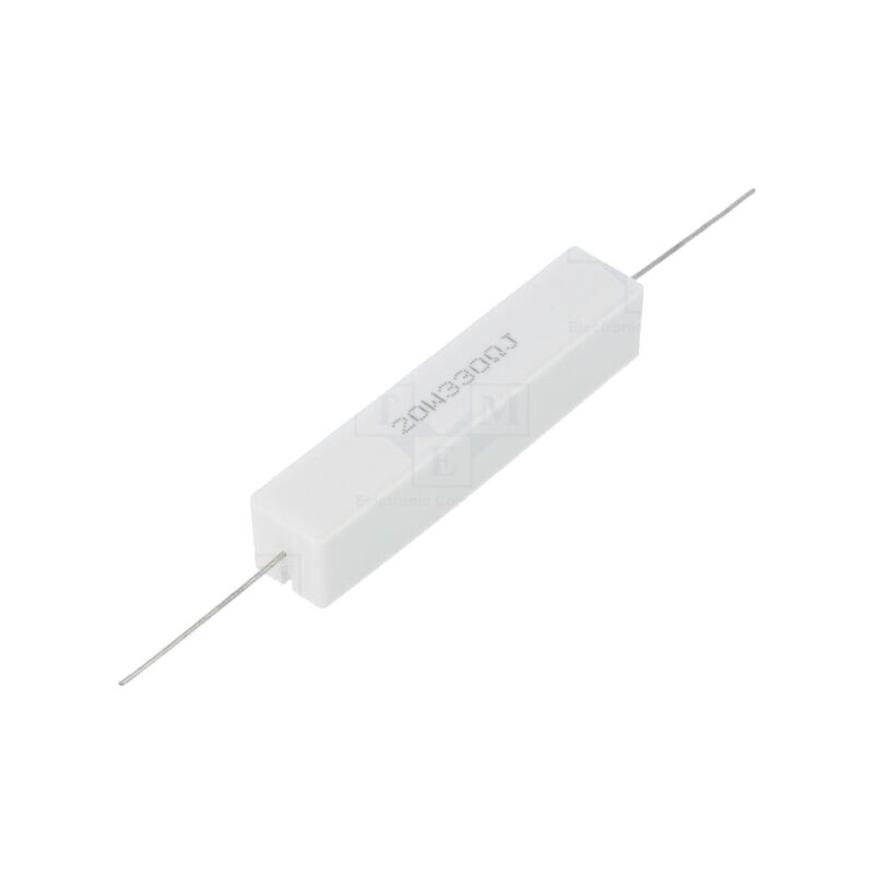 Rezistor: bobinat; cu ciment; THT; 330Ω; 20W; ±5%; Ø0,8x35mm Rezistor: bobinat; cu ciment; THT; 330Ω; 20W; ±5%; Ø0,8x35mm