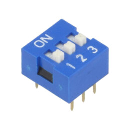Comutator: DIP-SWITCH; Număr secţiuni: 3; ON-OFF; 0,05A/12VDC