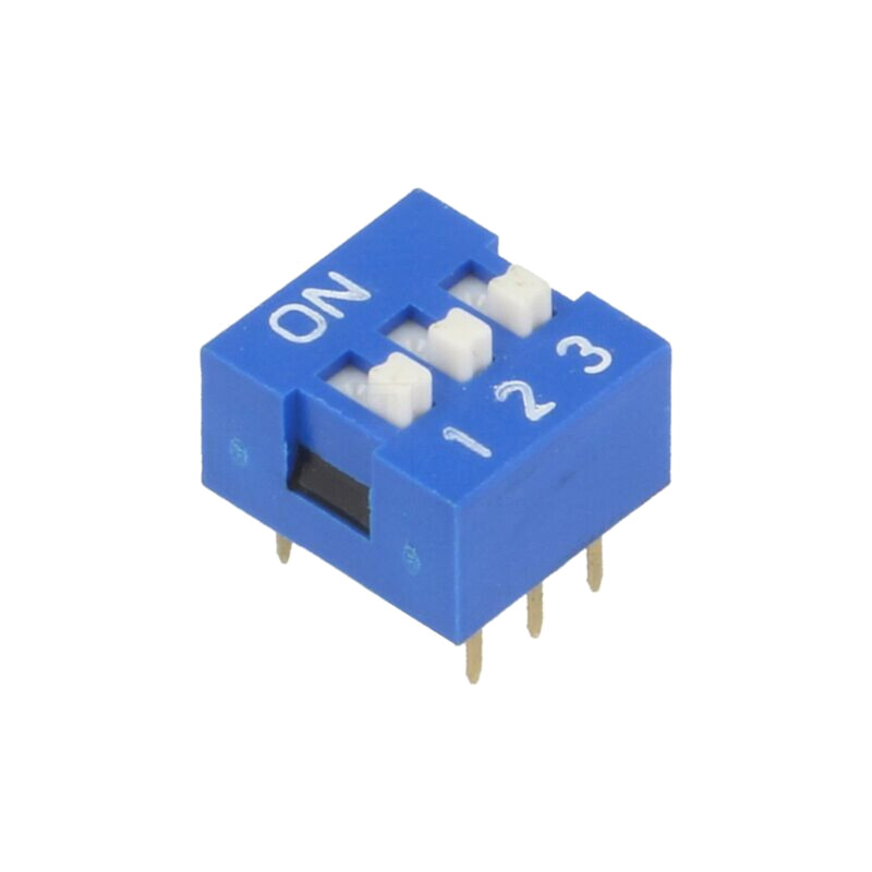 Comutator: DIP-SWITCH; Număr secţiuni: 3; ON-OFF; 0,05A/12VDC