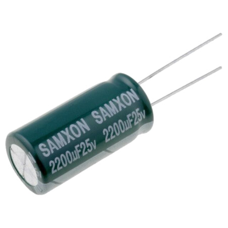 Condensator: electrolitic; low ESR; THT; 2200uF; 25VDC; Ø12,5x25mm