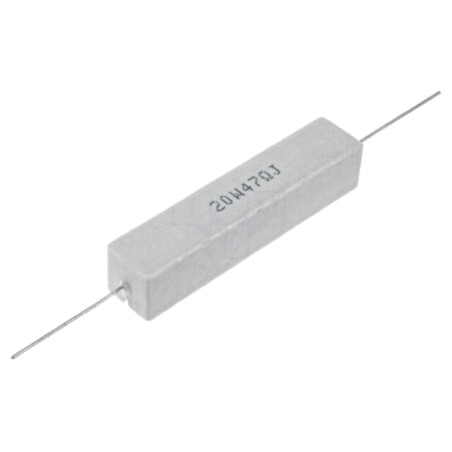 Rezistor: bobinat; cu ciment; THT; 4,7Ω; 20W; ±5%; Ø0,8x35mm