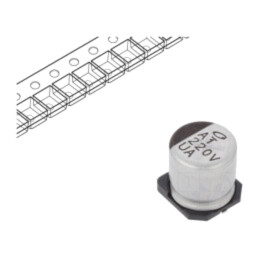 Condensator: electrolitic; SMD; 220uF; 35VDC; Ø10x10mm; ±20%; 5000h