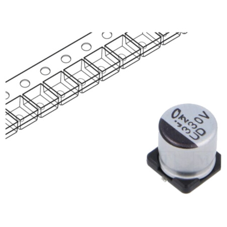 Condensator: electrolitic; SMD; 330uF; 35VDC; Ø10x10mm; ±20%; 5000h