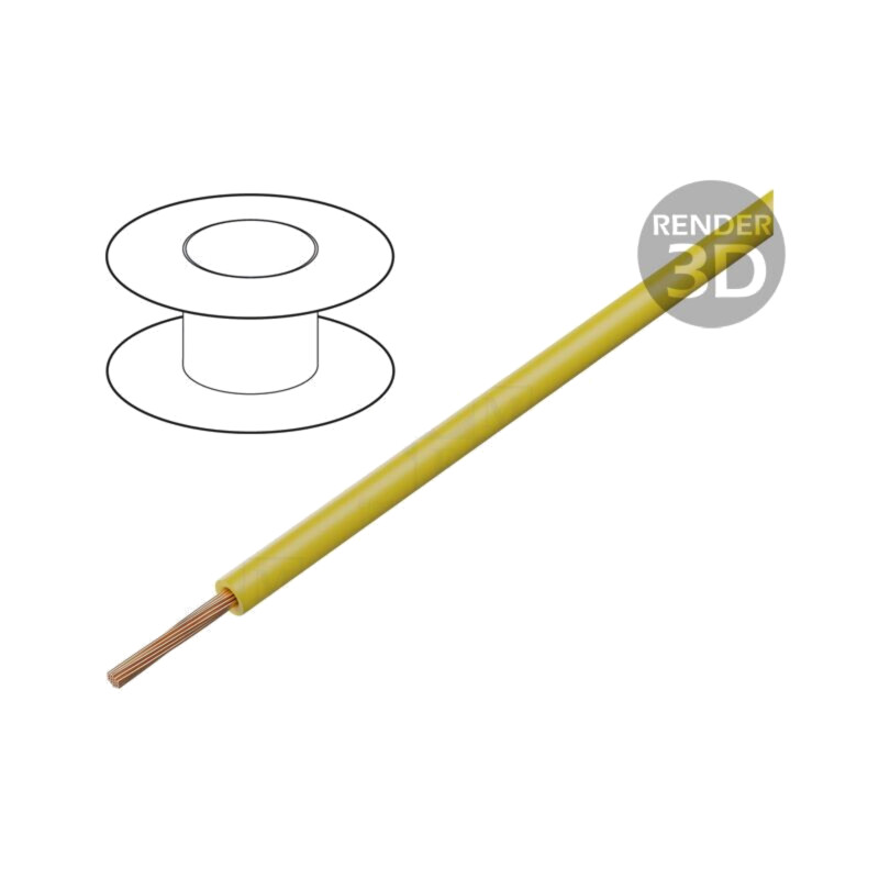 Cablu; SiF; 1x0,75mm2; litat; Cu; silicon; galben; -50÷180°C Cablu; SiF; 1x0,75mm2; litat; Cu; silicon; galben; -50÷180°C