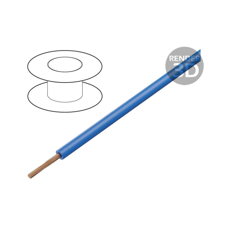 Cablu; SiF; 1x0,75mm2; litat; Cu; silicon; albastru; -50÷180°C