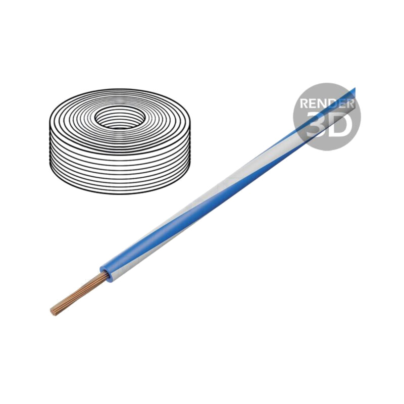 Cablu; H05Z-K; litat; Cu; 0,75mm2; LSZH; albastru-alb; 300V,500V Cablu; H05Z-K; litat; Cu; 0,75mm2; LSZH; albastru-alb; 300V,500V