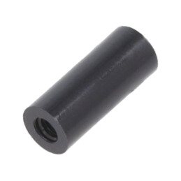 Manşon distanţier; cilindric; poliamidă; M2,5; Lung: 12mm; neagră