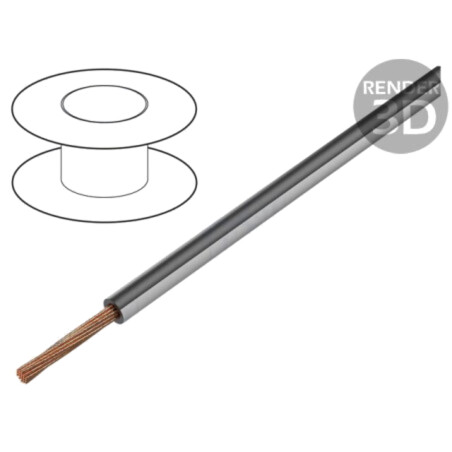 Cablu; FLRY-B; 1x0,75mm2; litat; Cu; PVC; negru-alb; 60V; 100m