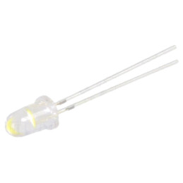 LED; 5mm; albă; 15°; Parte frontală: convex; 2,9÷3,4VDC; Nr.term: 2