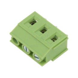 Regletă de conexiuni pt.PCB; în unghi 90°; 7,5mm; piste: 3; verde