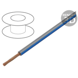 Cablu; H05V-K,LgY; litat; Cu; 0,35mm2; PVC; gri-albastru; 300V,500V