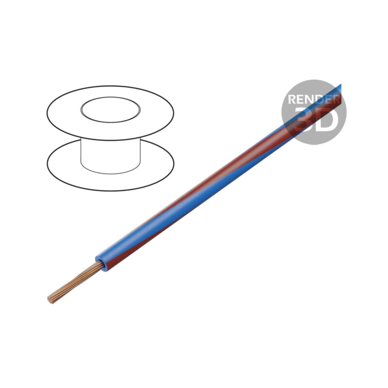 Cablu; X05V-K; litat; Cu; 0,5mm2; PVC; albastru-roşu; 300V,500V Cablu; X05V-K; litat; Cu; 0,5mm2; PVC; albastru-roşu; 300V,500V