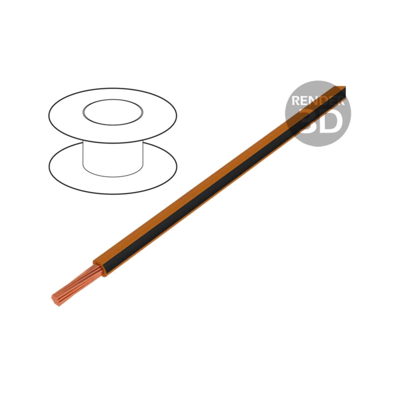 Cablu; X05V-K; litat; Cu; 0,5mm2; PVC; portocaliu-negru; 300V,500V Cablu; X05V-K; litat; Cu; 0,5mm2; PVC; portocaliu-negru; 300V,500V