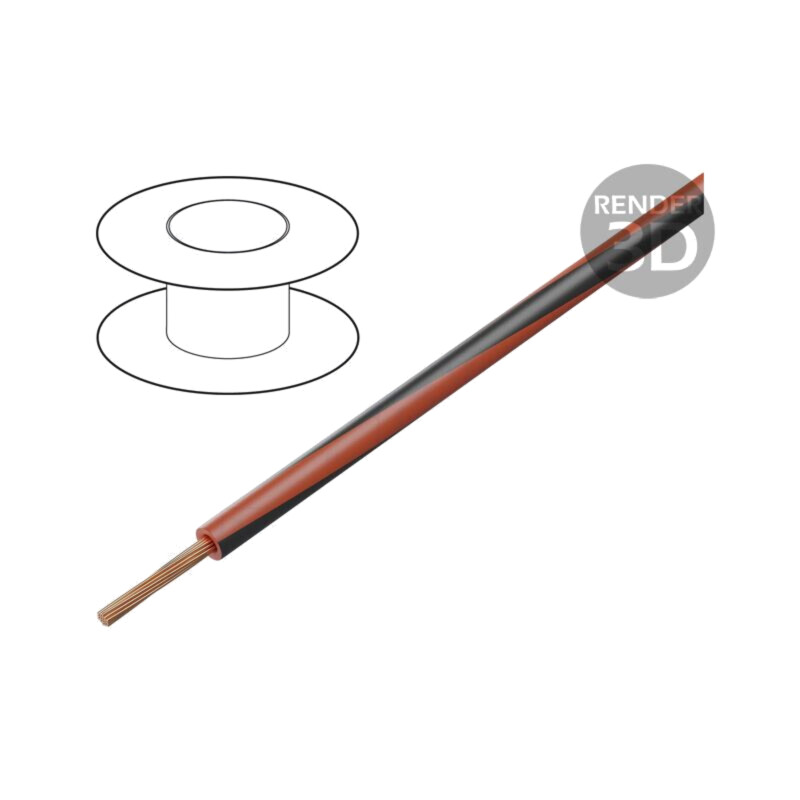 Cablu; X05V-K; litat; Cu; 0,5mm2; PVC; roşu-negru; 300V,500V; 250m