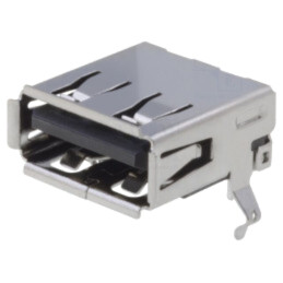 Conector: USB A; soclu; THT; în unghi 90°; USB 2.0; aurit
